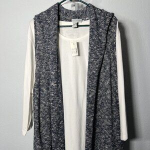 NWT Catherine's Coordinating Open Long Cardigan with 3/4 Sleeve Blouse SZ 3X